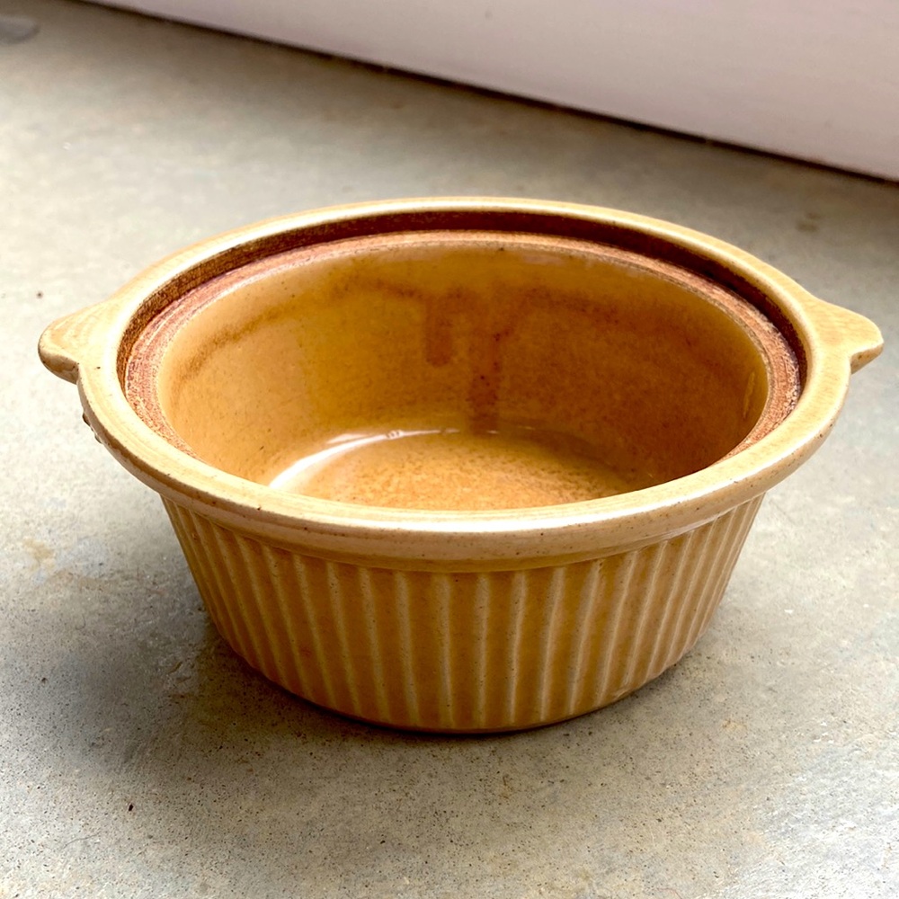 Vintage red wing pottery Tan Crock crockery Baking Dish